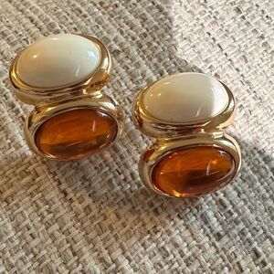 Elegant Gold and White Earrings